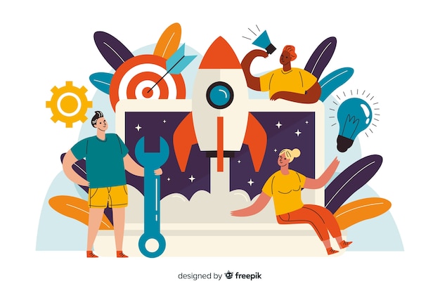 Free Vector concept design process landing page