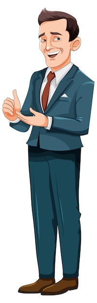 Free Vector confident businessman character isolated