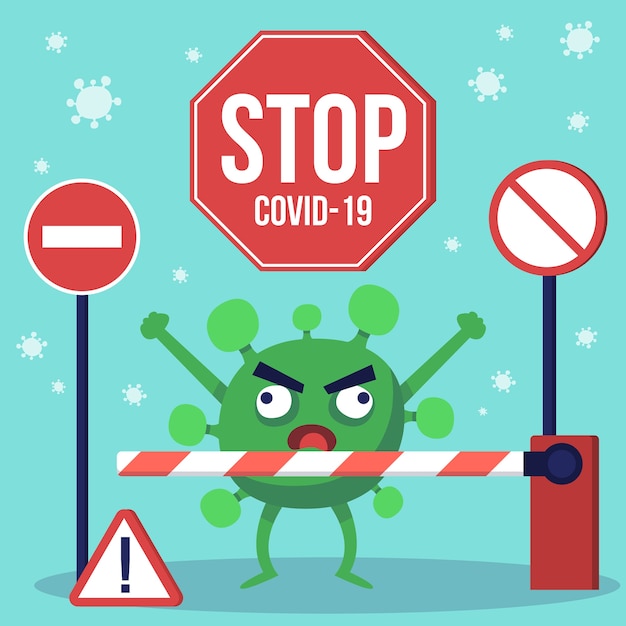 Free Vector coronavirus border closure concept