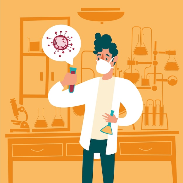 Free Vector coronavirus vaccine development concept