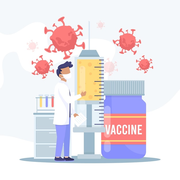 Free Vector coronavirus vaccine development concept