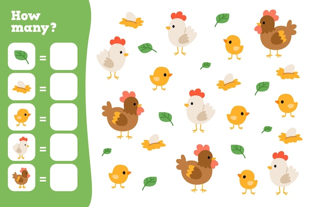 Free Vector counting game for kids