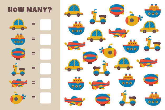 Free Vector counting game for kids