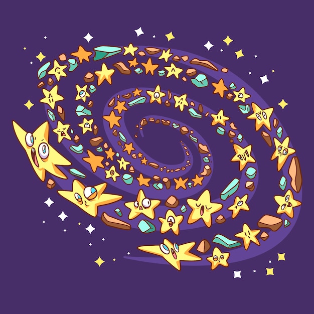 Free Vector crazy style space illustration