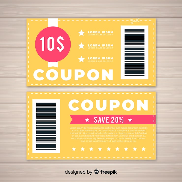 Free Vector creative coupon template for sales