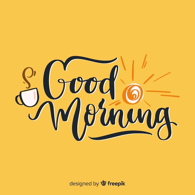 Free Vector creative good morning lettering illustration