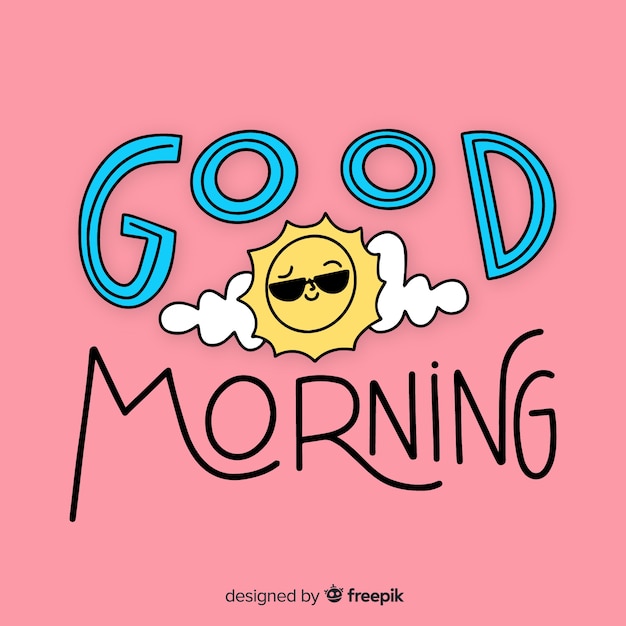 Free Vector creative good morning lettering illustration