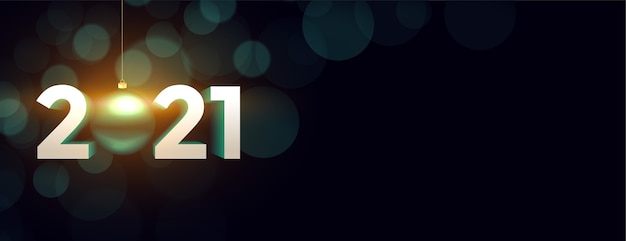 Free Vector creative new year banner with 2021 numbers
