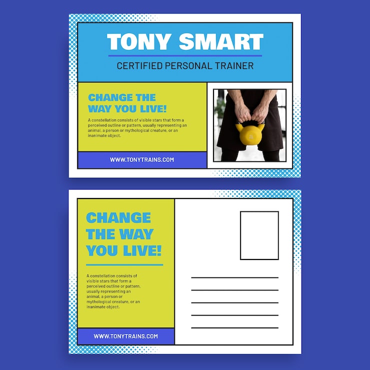 Free Vector creative personal trainer postcard