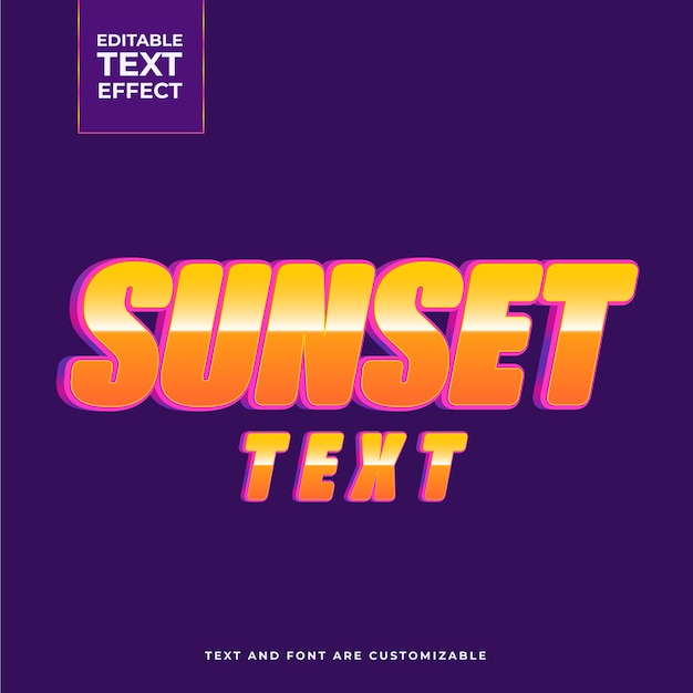 Free Vector creative sunset text effect