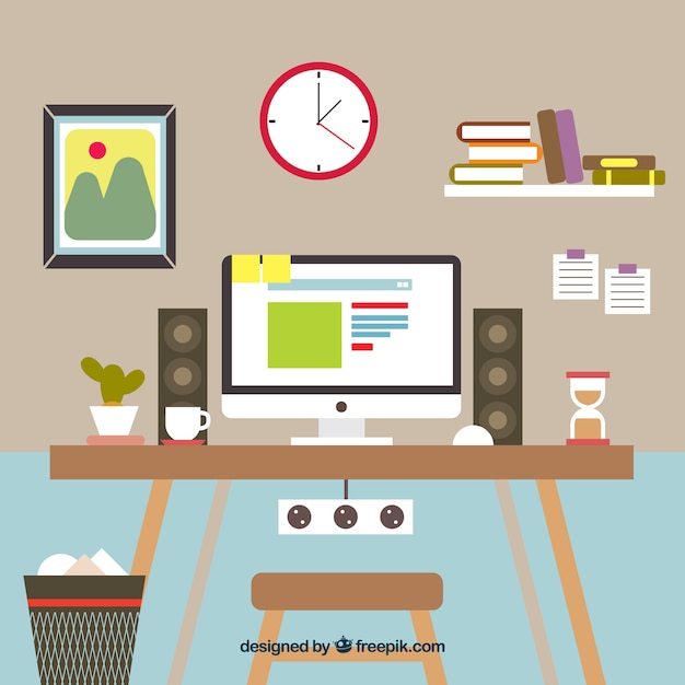 Free Vector creative workspace design