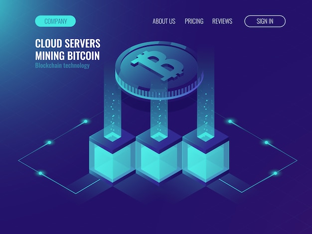 Free Vector crypto currency mining comcept, block chain technolofy, token system networking