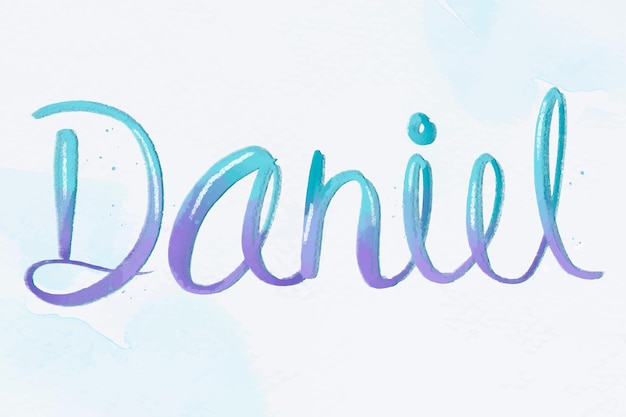 Free Vector cursive daniel two tone vector font typography