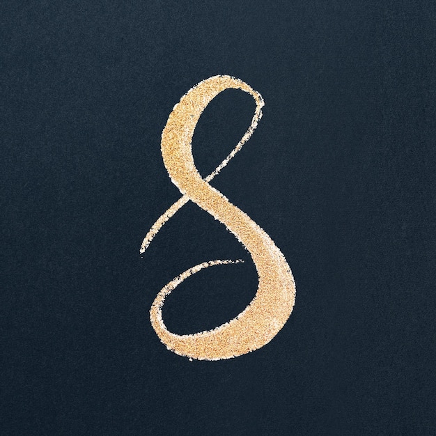 Free Vector cursive gold letter s vector lowercase letter font
