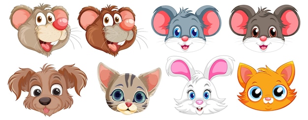 Free Vector cute cartoon animals collection