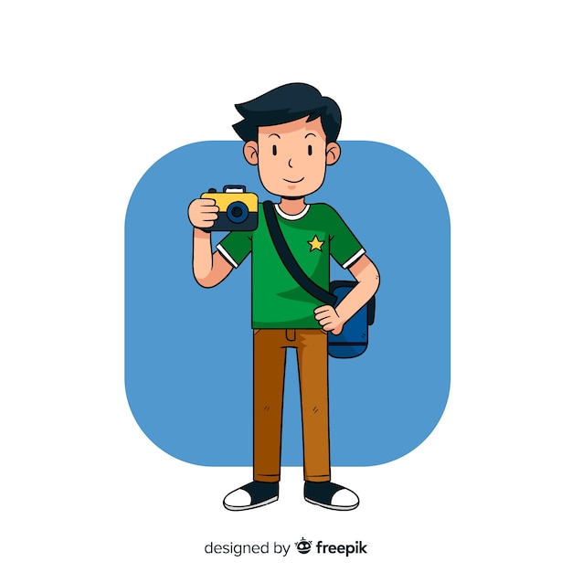 Free Vector cute illustrated photographer working