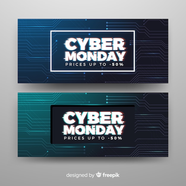 Free Vector cyber monday banner