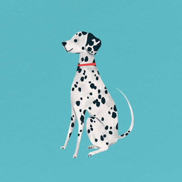 Free Vector dalmatian puppy on a turquoise background
