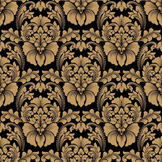 Free Vector damask seamless pattern