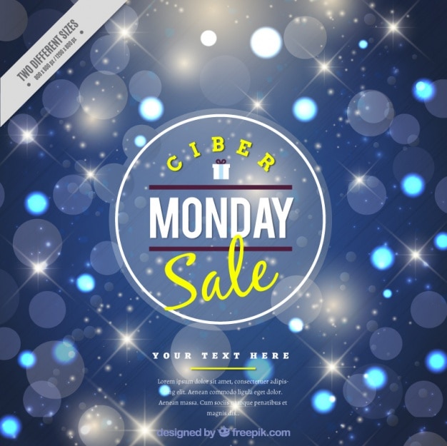 Free Vector dark background with shiny elements for cyber monday