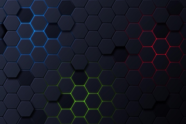 Free Vector dark hexagonal background with gradient color