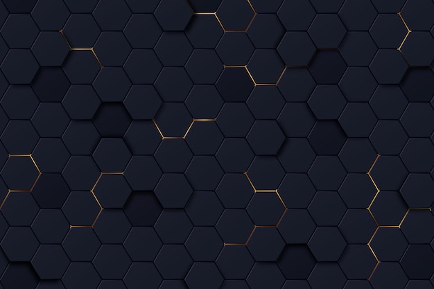 Free Vector dark hexagonal background with gradient color