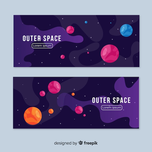 Free Vector dark outer space banner