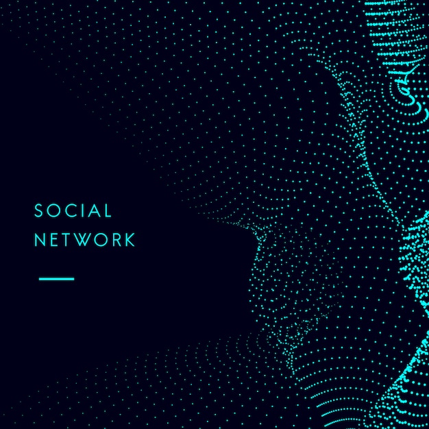 Free Vector data visualization particle dynamic wave pattern vector