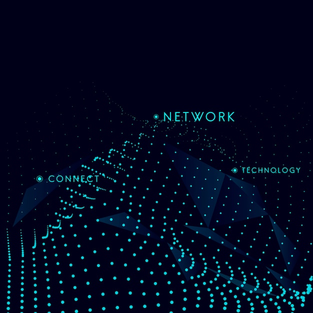 Free Vector data visualization particle dynamic wave pattern vector