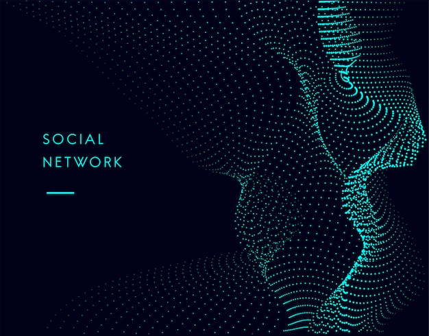 Free Vector data visualization particle dynamic wave pattern vector