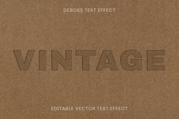 Free Vector deboss text effect vector editable template