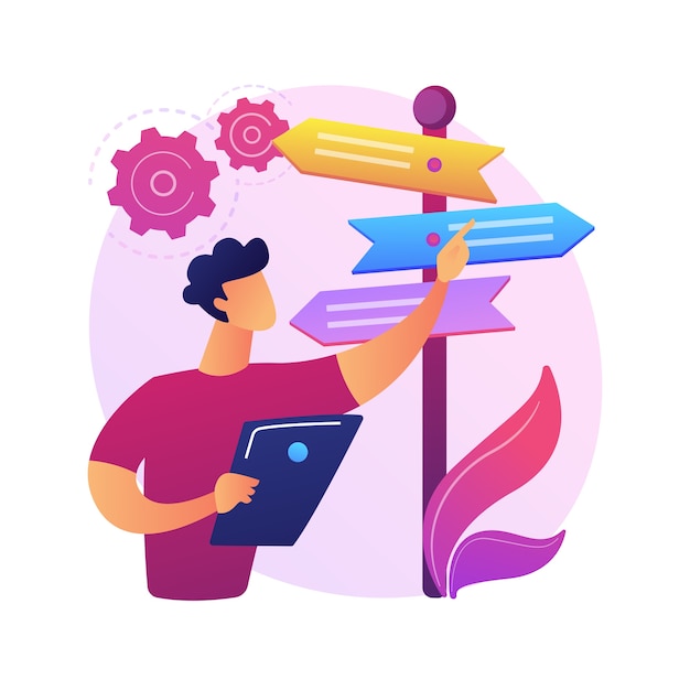 Free Vector decision making abstract concept   illustration. problem solving skill, leadership, decision-making framework, tree analysis, rational approach, business management