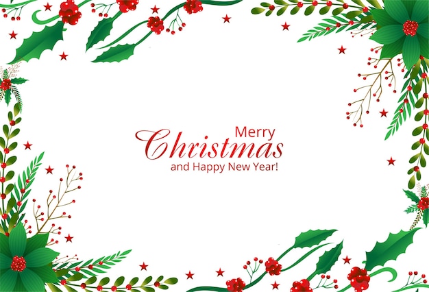 Free Vector decorative border from a christmas ornaments branches background