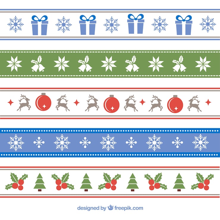 Free Vector decorative christmas borders