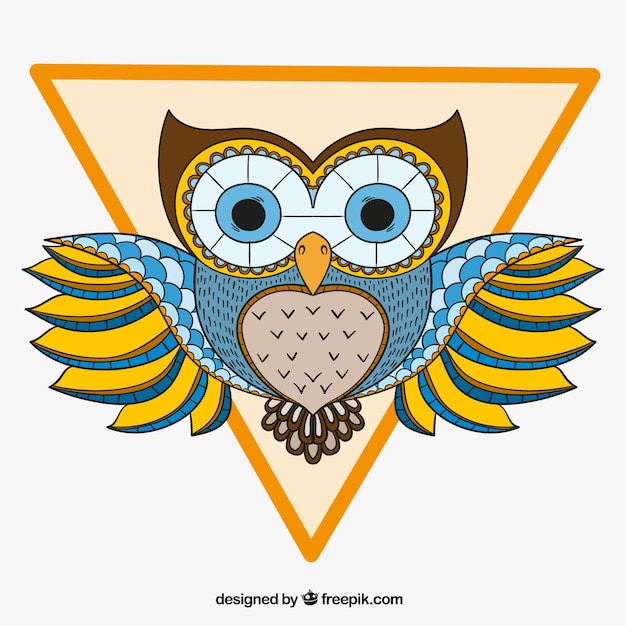 Free Vector decorative owl with triangle