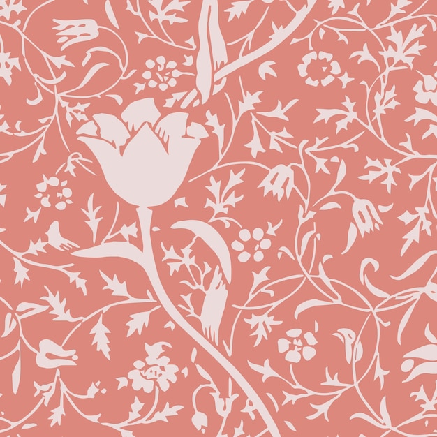 Free Vector decorative vintage flower ornament seamless pattern background vector