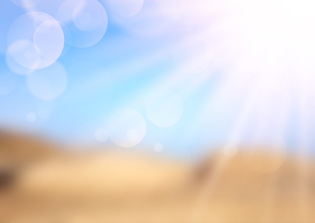 Free Vector defocussed summer landscape with sun rays