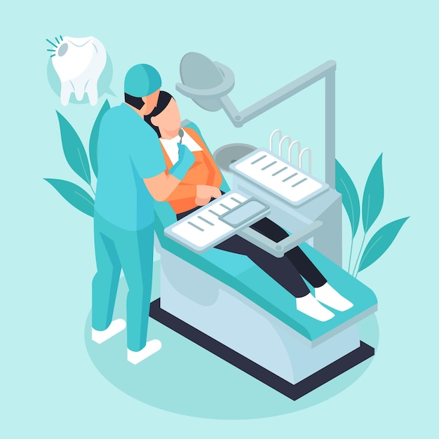 Free Vector dental care concept isometric style