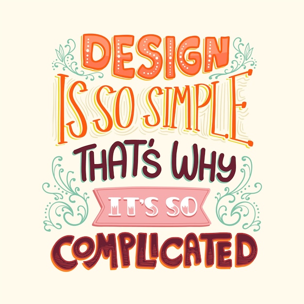 Free Vector design is both simple and complicated famous lettering
