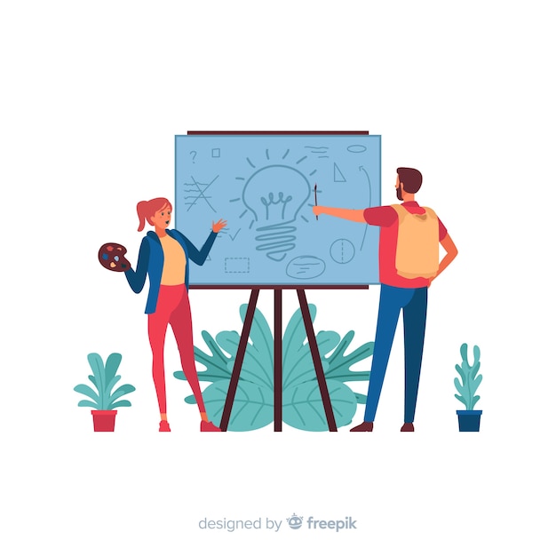 Free Vector design process concept for landing page