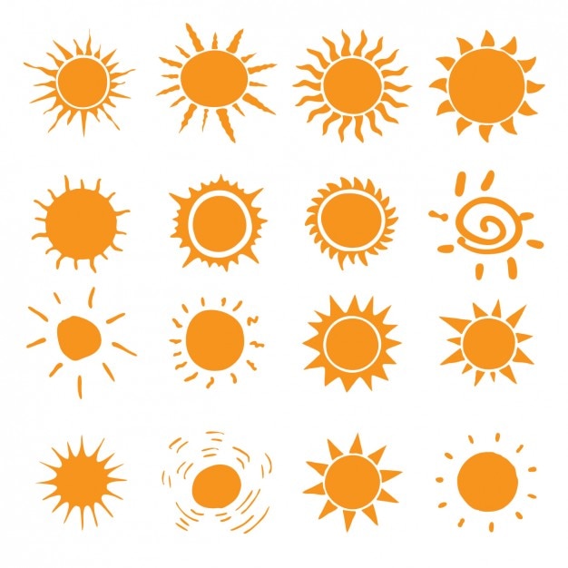 Free Vector different kind of sun icons