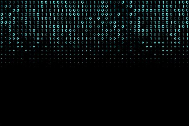 Free Vector digital binary code tech matrix wallpaper with falling numbers design