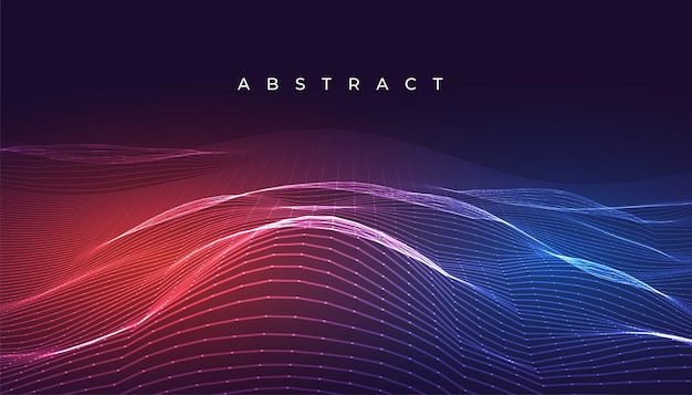 Free Vector digital glowing abstract wavy lines background design