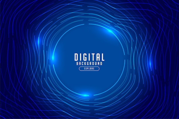Free Vector digital technology blue with glowing lights
