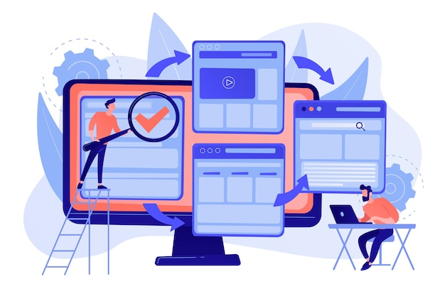 Free Vector digital technology. search engine optimization. website constructor