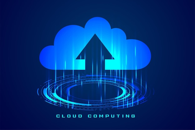 Free Vector digital web cloud computing background for online data transfer