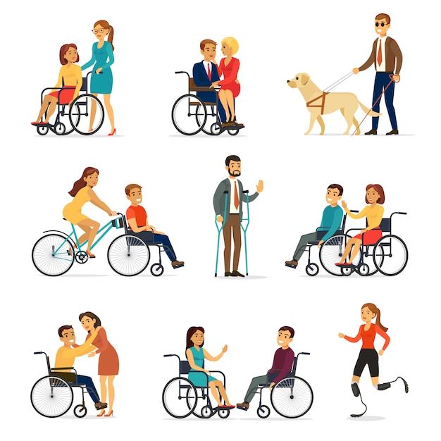 Free Vector disabled and handicapped set