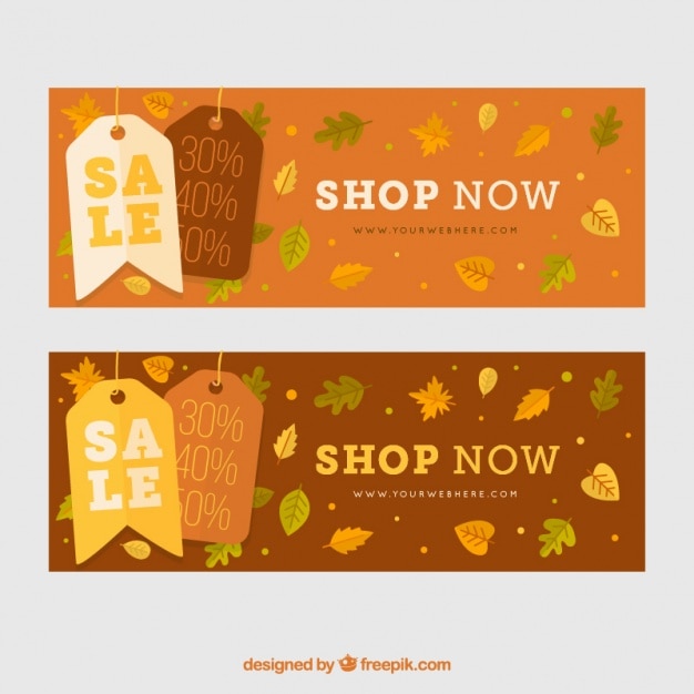 Free Vector discount banners in warm colors