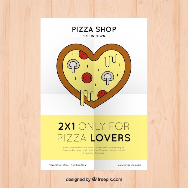 Free Vector discount brochure for pizza lovers