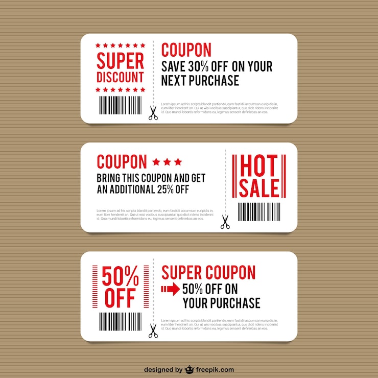 Free Vector discount coupon templates
